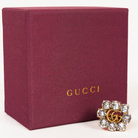 Gucci Double GG Crystal Link Ring - Picture 6 of 6